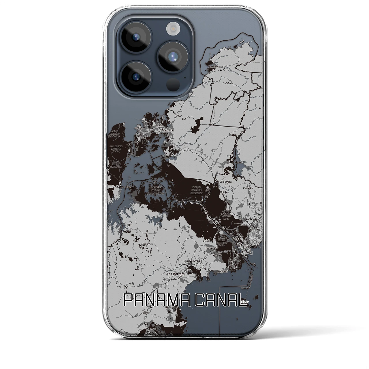 【パナマ運河（パナマ）】地図柄iPhoneケース（クリアタイプ）