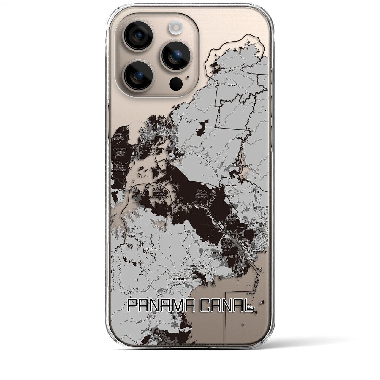 【パナマ運河（パナマ）】地図柄iPhoneケース（クリアタイプ）