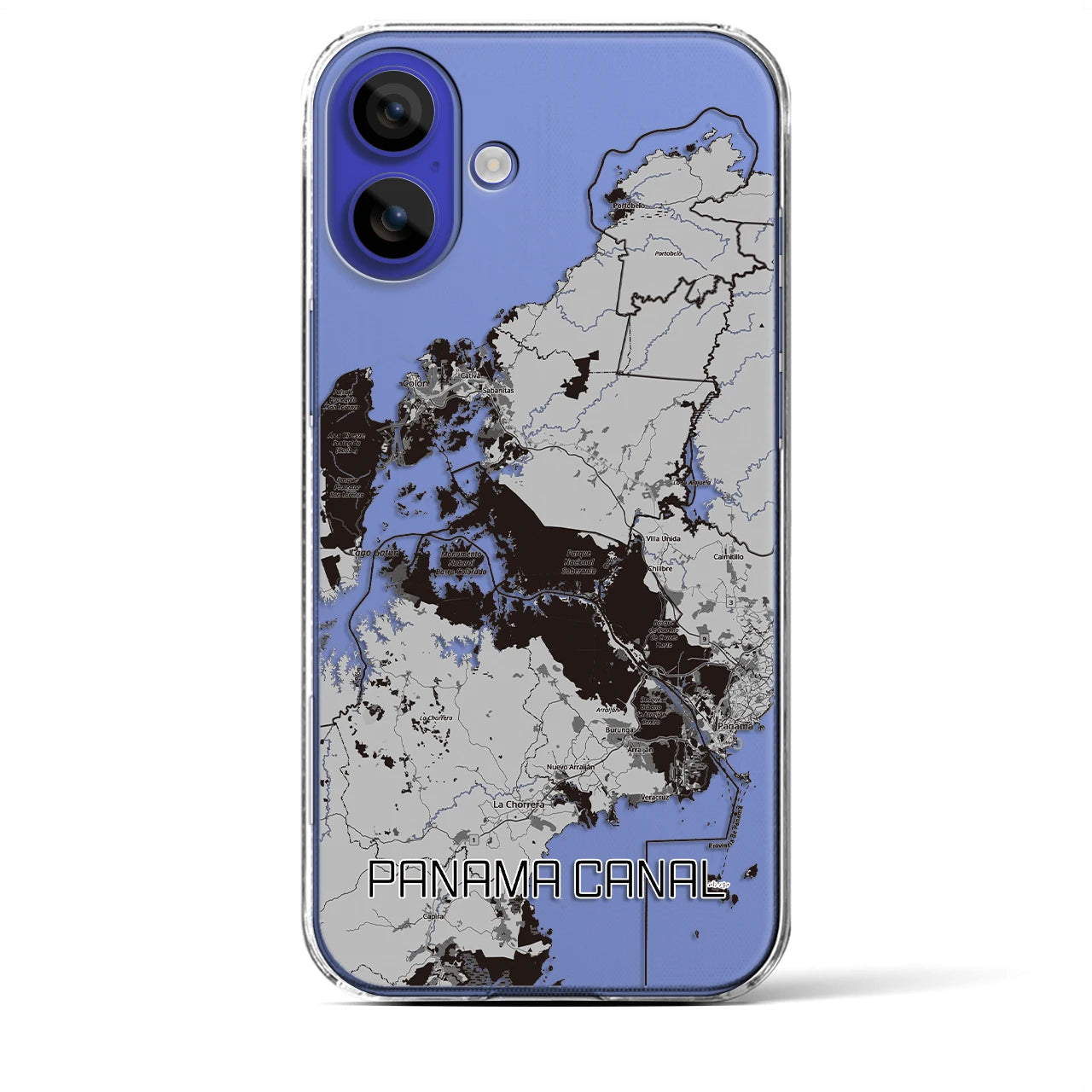 【パナマ運河（パナマ）】地図柄iPhoneケース（クリアタイプ）