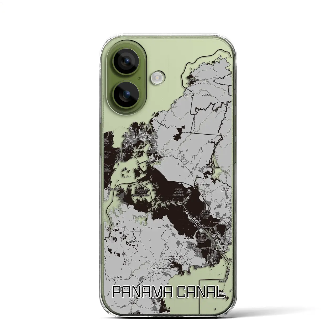 【パナマ運河（パナマ）】地図柄iPhoneケース（クリアタイプ）