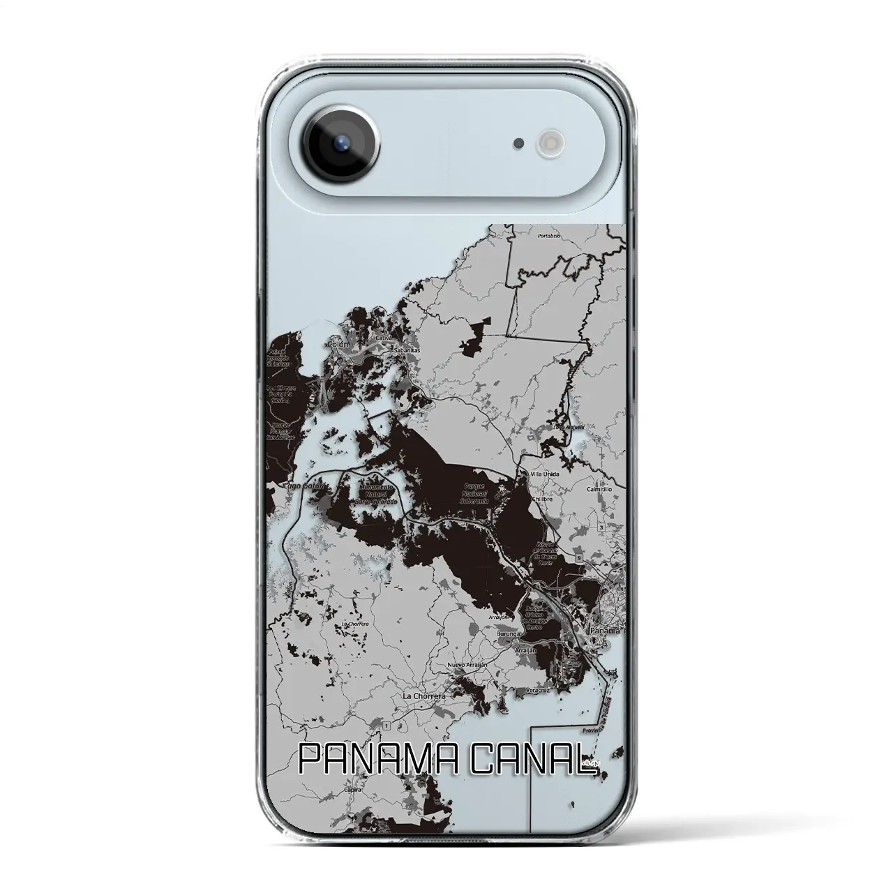 【パナマ運河（パナマ）】地図柄iPhoneケース（クリアタイプ）