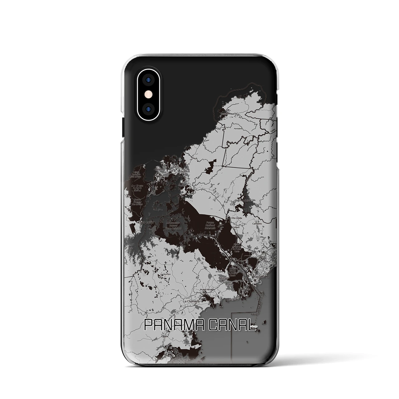 【パナマ運河（パナマ）】地図柄iPhoneケース（クリアタイプ）
