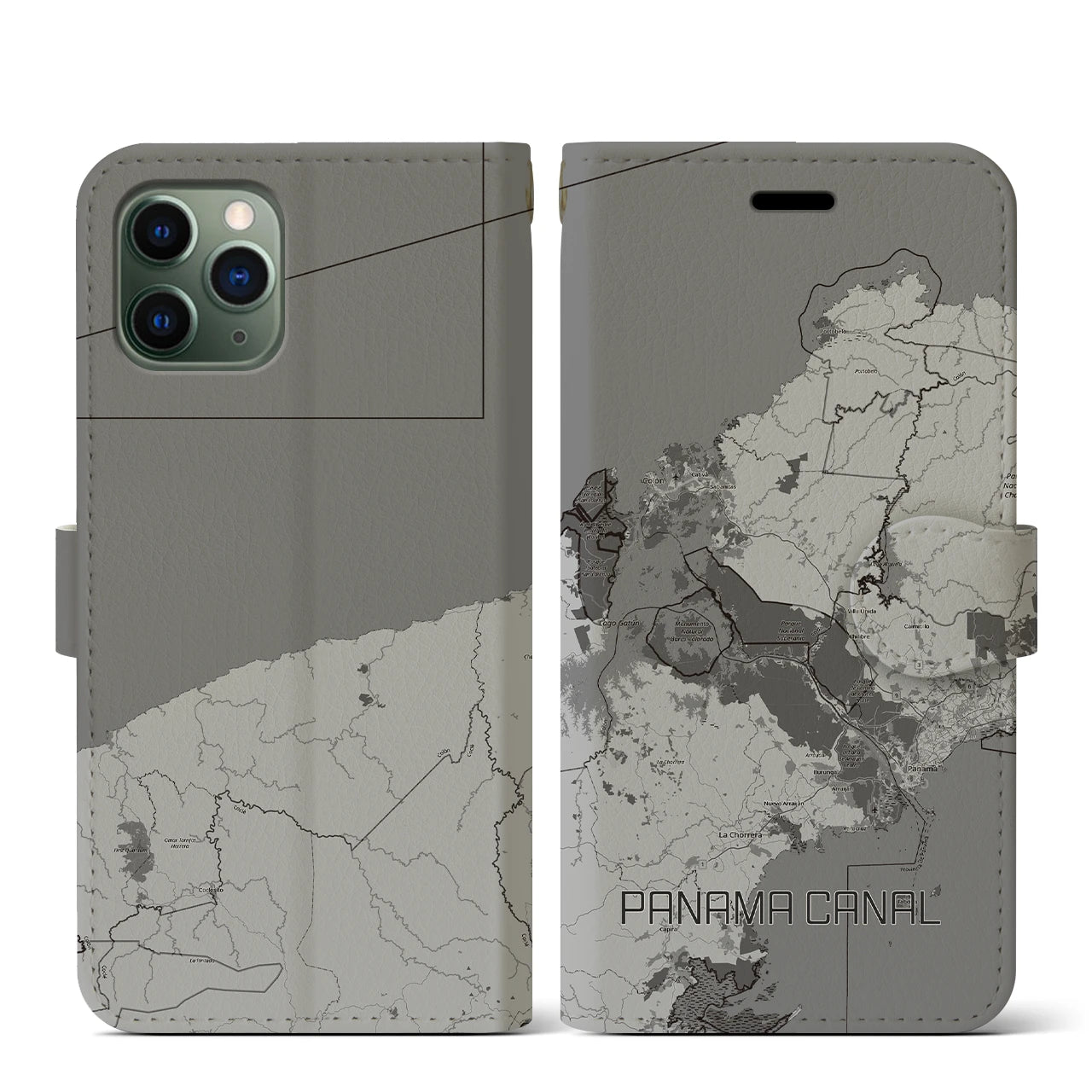 【パナマ運河（パナマ）】地図柄iPhoneケース（手帳タイプ）