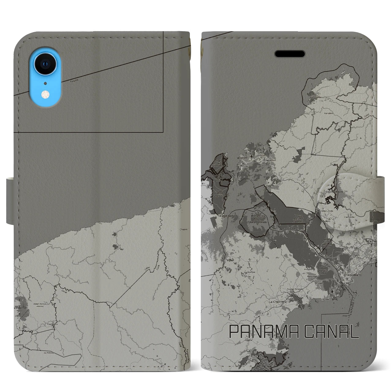 【パナマ運河（パナマ）】地図柄iPhoneケース（手帳タイプ）