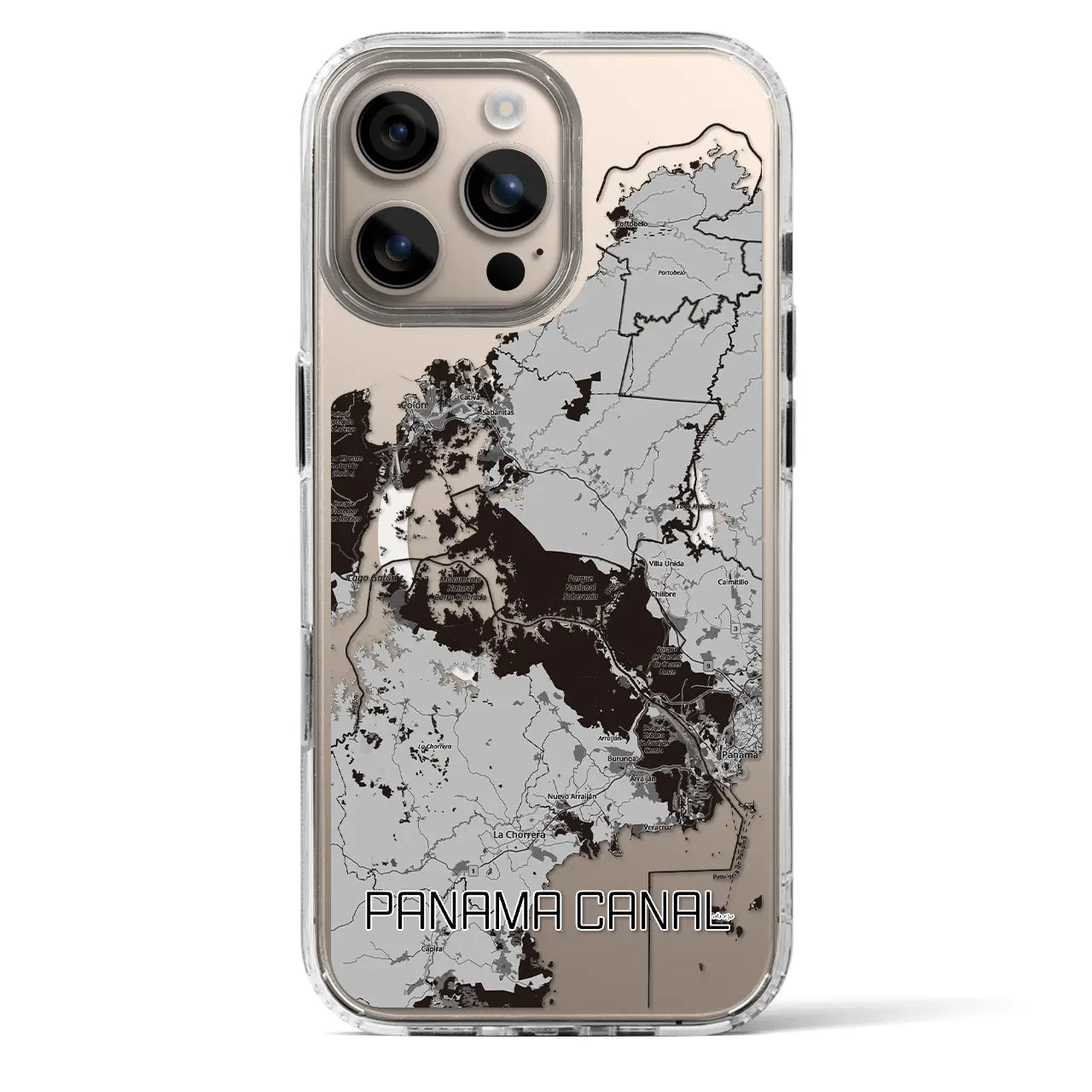 【パナマ運河（パナマ）】地図柄iPhoneケース（MagSafeタイプ）