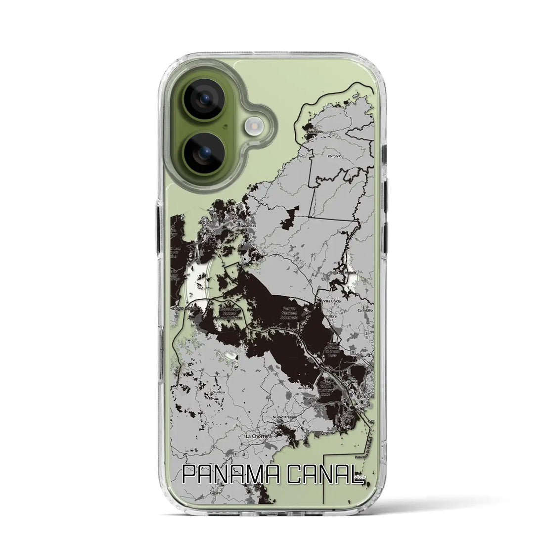 【パナマ運河（パナマ）】地図柄iPhoneケース（MagSafeタイプ）モノトーン・iPhone 17 Pro Max 用