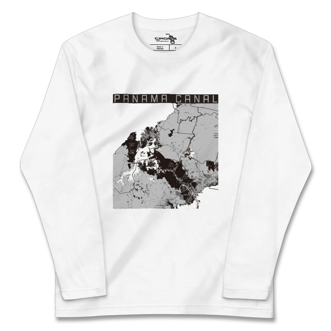 【パナマ運河（パナマ）】地図柄ロングスリーブTシャツ