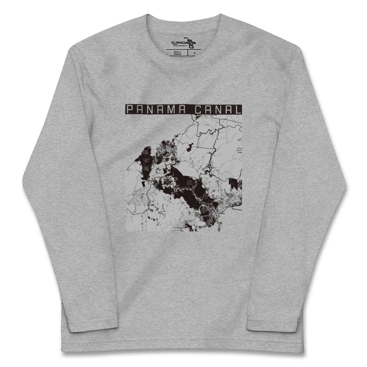 【パナマ運河（パナマ）】地図柄ロングスリーブTシャツ