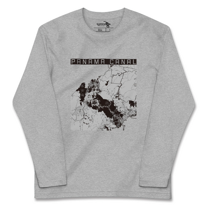 【パナマ運河（パナマ）】地図柄ロングスリーブTシャツ