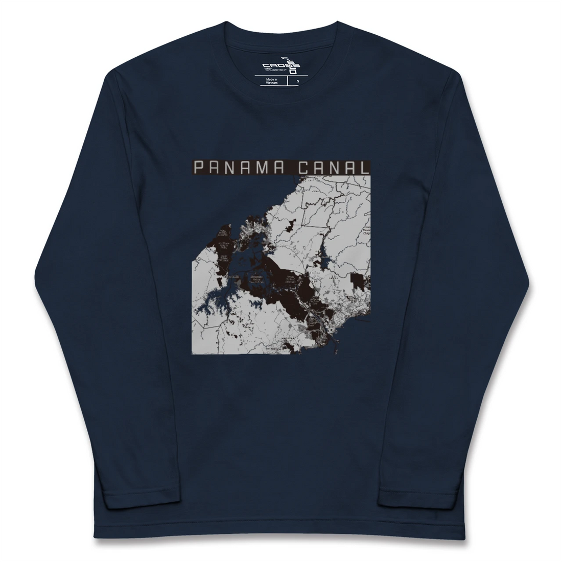 【パナマ運河（パナマ）】地図柄ロングスリーブTシャツ