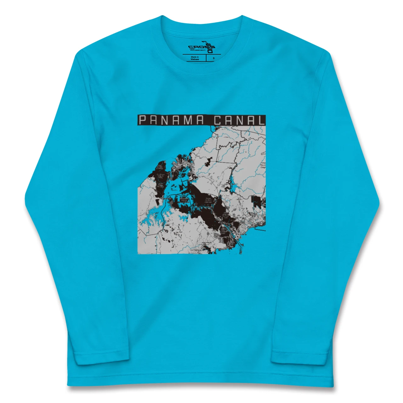 【パナマ運河（パナマ）】地図柄ロングスリーブTシャツ