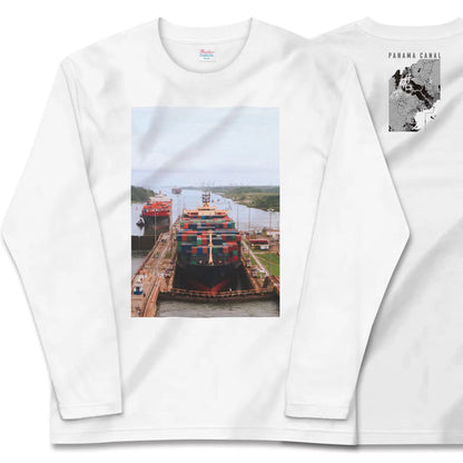 【パナマ運河（パナマ）】Map World ロングスリーブTシャツ