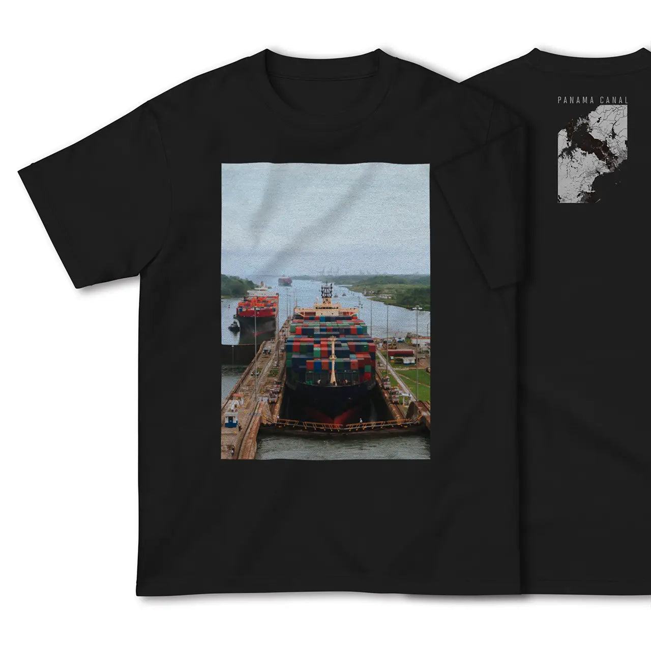 【パナマ運河（パナマ）】Map World ハイクオリティTシャツ