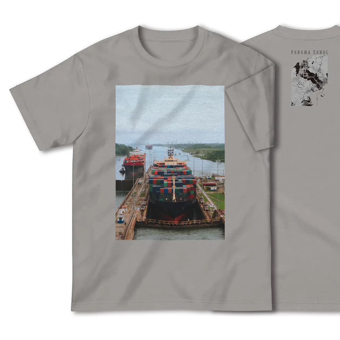 【パナマ運河（パナマ）】Map World ハイクオリティTシャツ