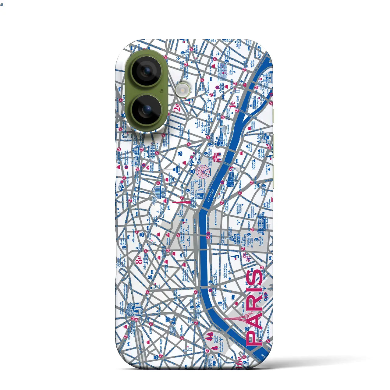【パリ】イラストマップiPhoneケース（バックカバータイプ）