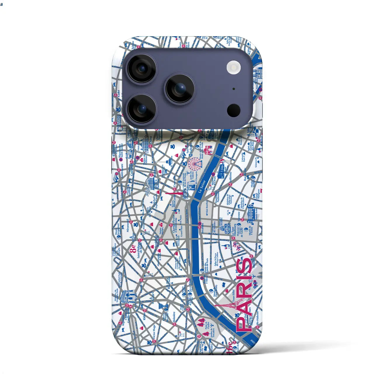 【パリ】イラストマップiPhoneケース（バックカバータイプ）