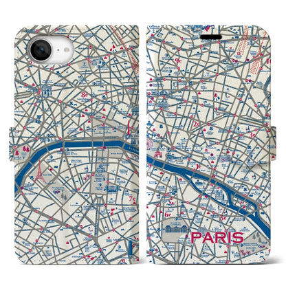 【パリ】イラストマップiPhoneケース（手帳タイプ）