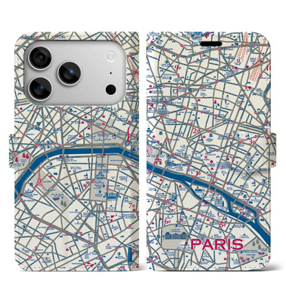【パリ】イラストマップiPhoneケース（手帳タイプ）
