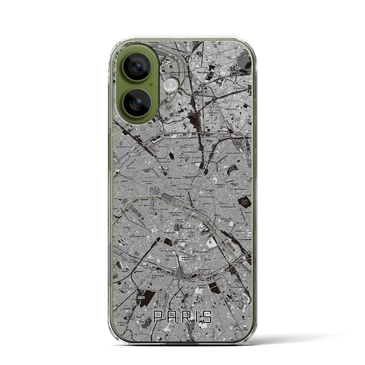 【パリ（フランス）】地図柄iPhoneケース（クリアタイプ）