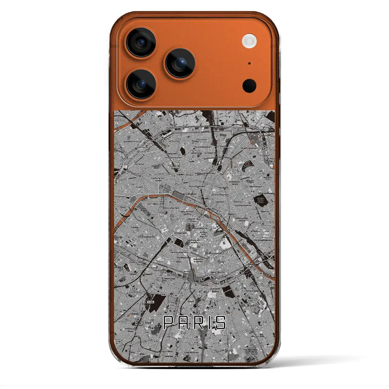 【パリ（フランス）】地図柄iPhoneケース（クリアタイプ）