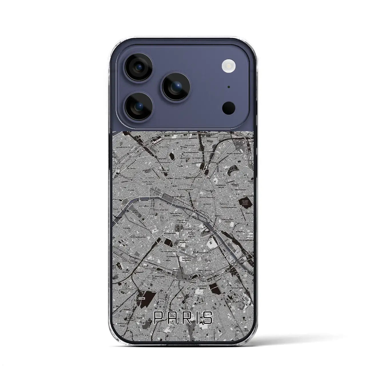 【パリ（フランス）】地図柄iPhoneケース（クリアタイプ）