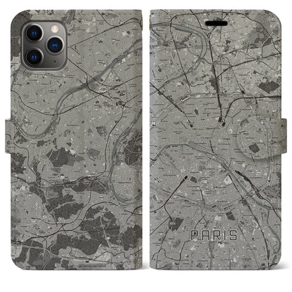 【パリ（フランス）】地図柄iPhoneケース（手帳タイプ）ナチュラル・iPhone 11 Pro Max 用