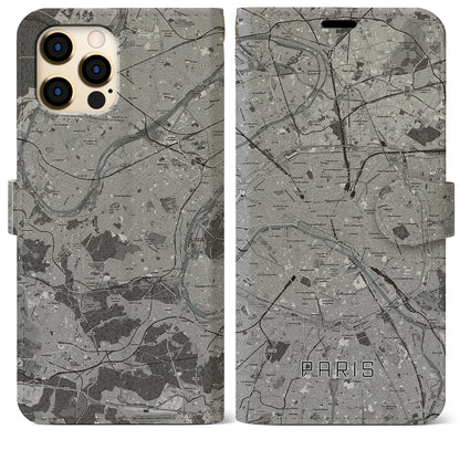 【パリ（フランス）】地図柄iPhoneケース（手帳タイプ）ナチュラル・iPhone 12 Pro Max 用