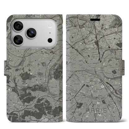 【パリ（フランス）】地図柄iPhoneケース（手帳タイプ）