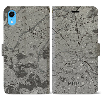 【パリ（フランス）】地図柄iPhoneケース（手帳タイプ）ナチュラル・iPhone XR 用