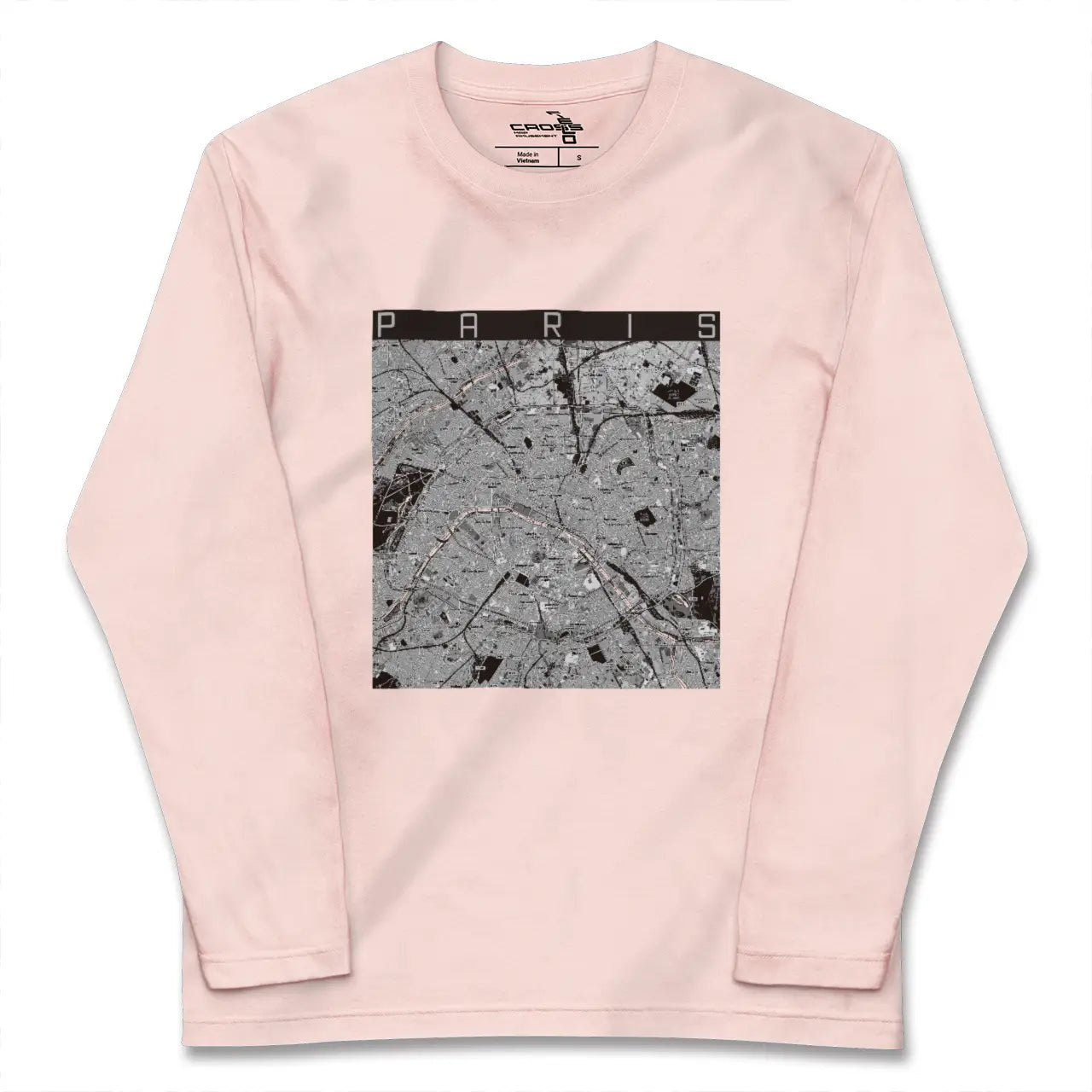 【パリ（フランス）】地図柄ロングスリーブTシャツ