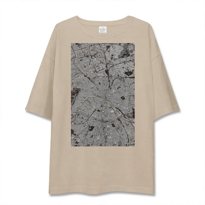 【パリ（フランス）】地図柄ビッグシルエットTシャツ
