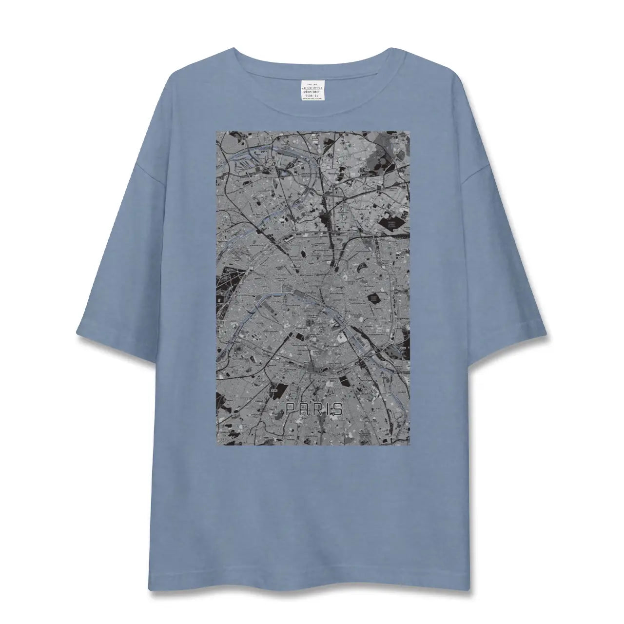 【パリ（フランス）】地図柄ビッグシルエットTシャツ