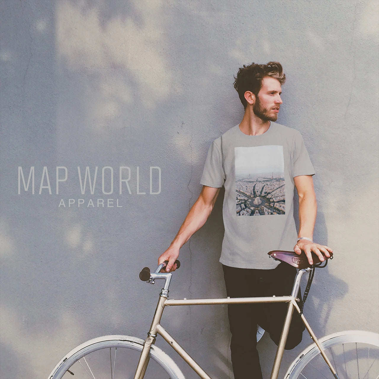 【パリ（フランス）】Map World ハイクオリティTシャツ