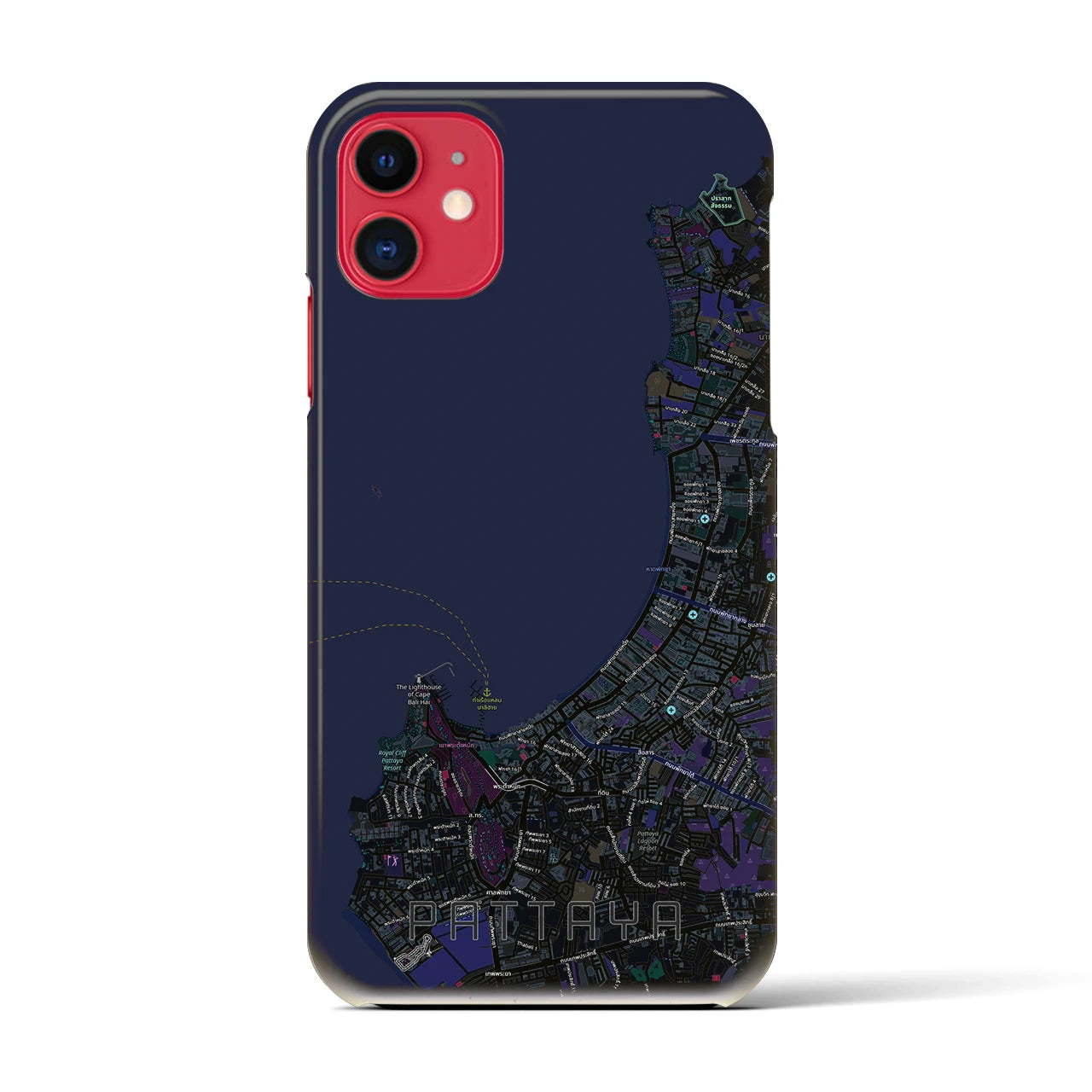 【パタヤ（タイ）】地図柄iPhoneケース（バックカバータイプ）
