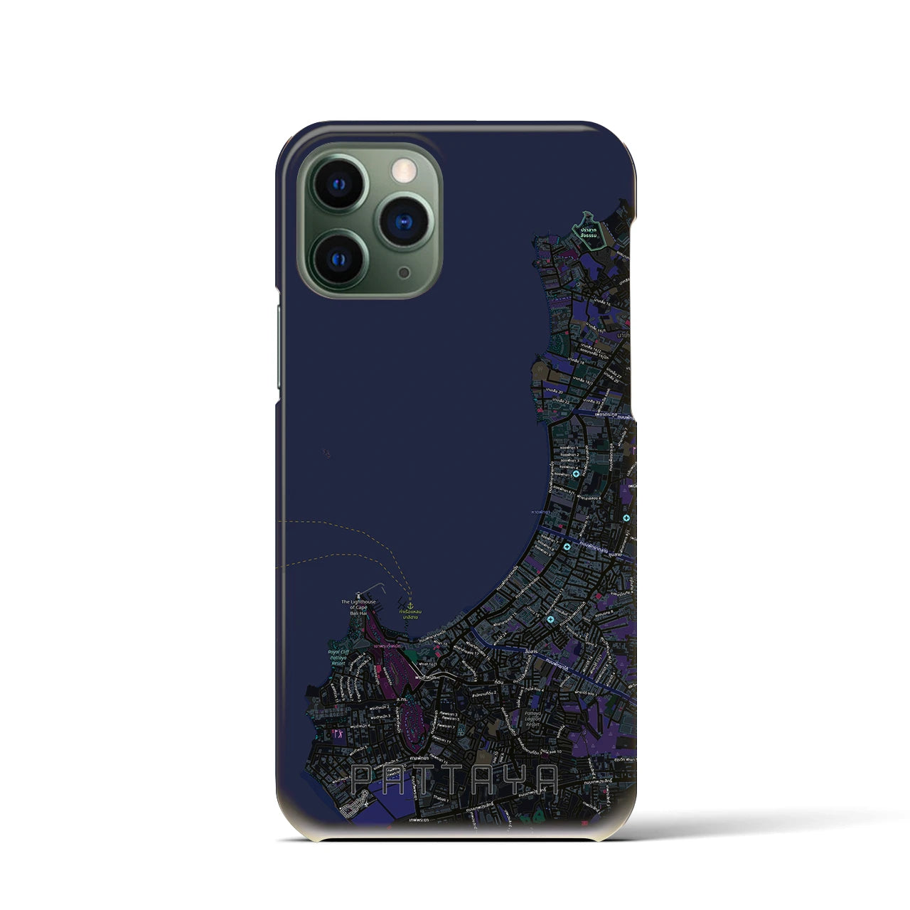 【パタヤ（タイ）】地図柄iPhoneケース（バックカバータイプ）