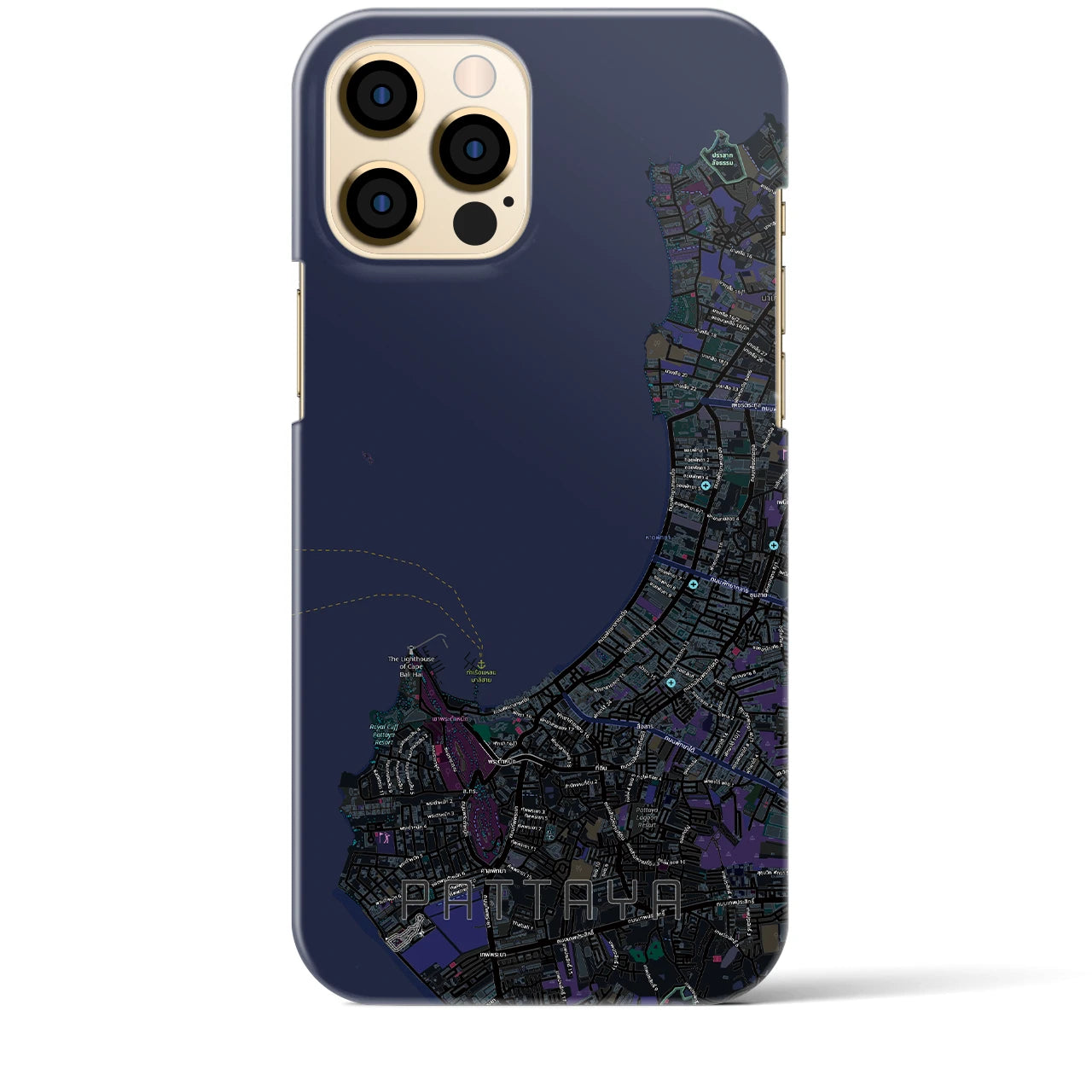 【パタヤ（タイ）】地図柄iPhoneケース（バックカバータイプ）