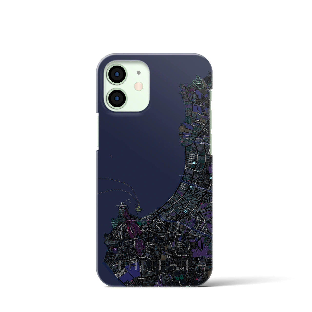 【パタヤ（タイ）】地図柄iPhoneケース（バックカバータイプ）