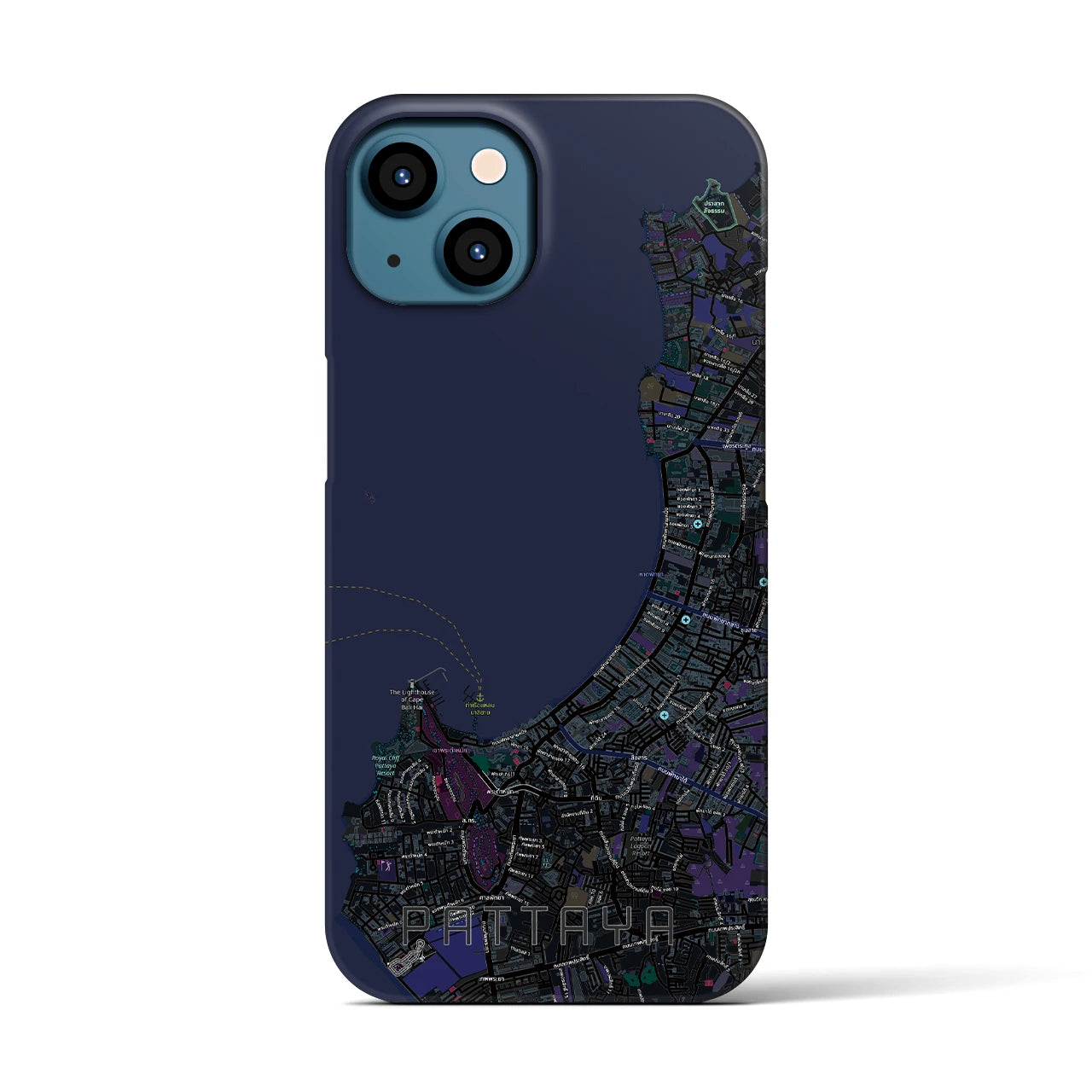 【パタヤ（タイ）】地図柄iPhoneケース（バックカバータイプ）