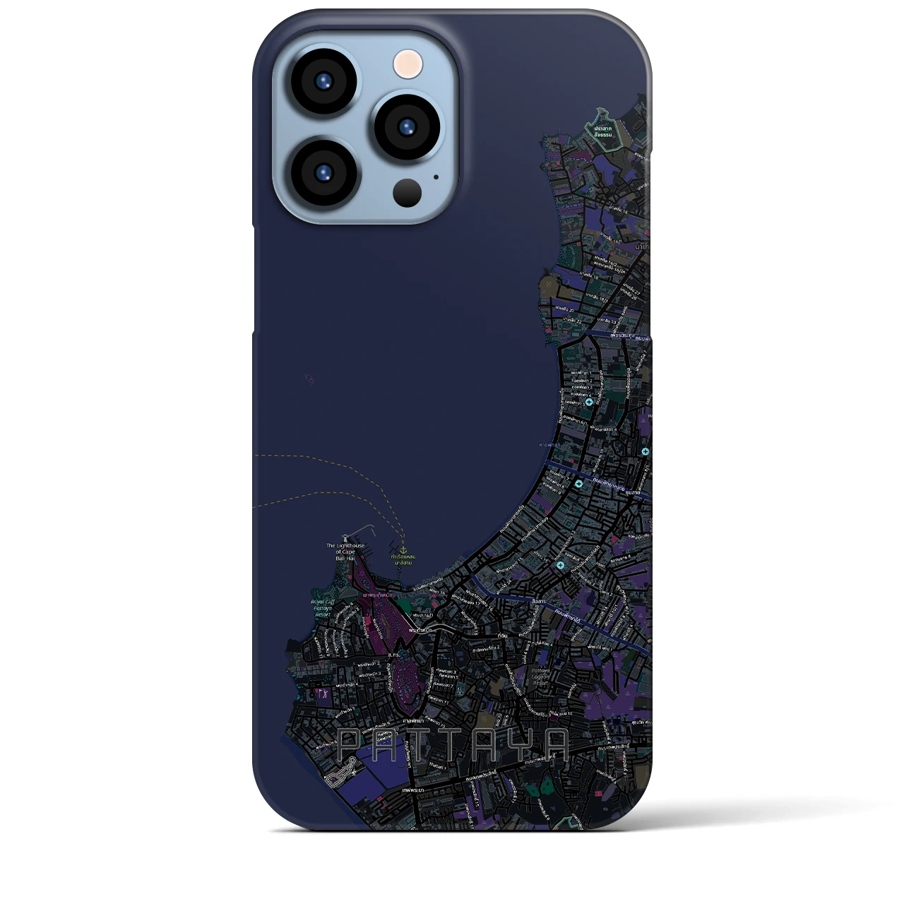 【パタヤ（タイ）】地図柄iPhoneケース（バックカバータイプ）