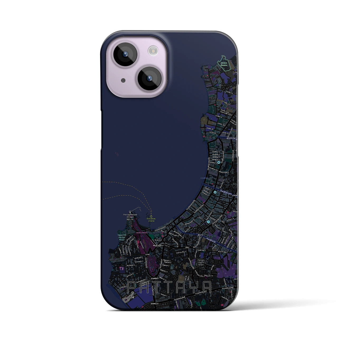 【パタヤ（タイ）】地図柄iPhoneケース（バックカバータイプ）