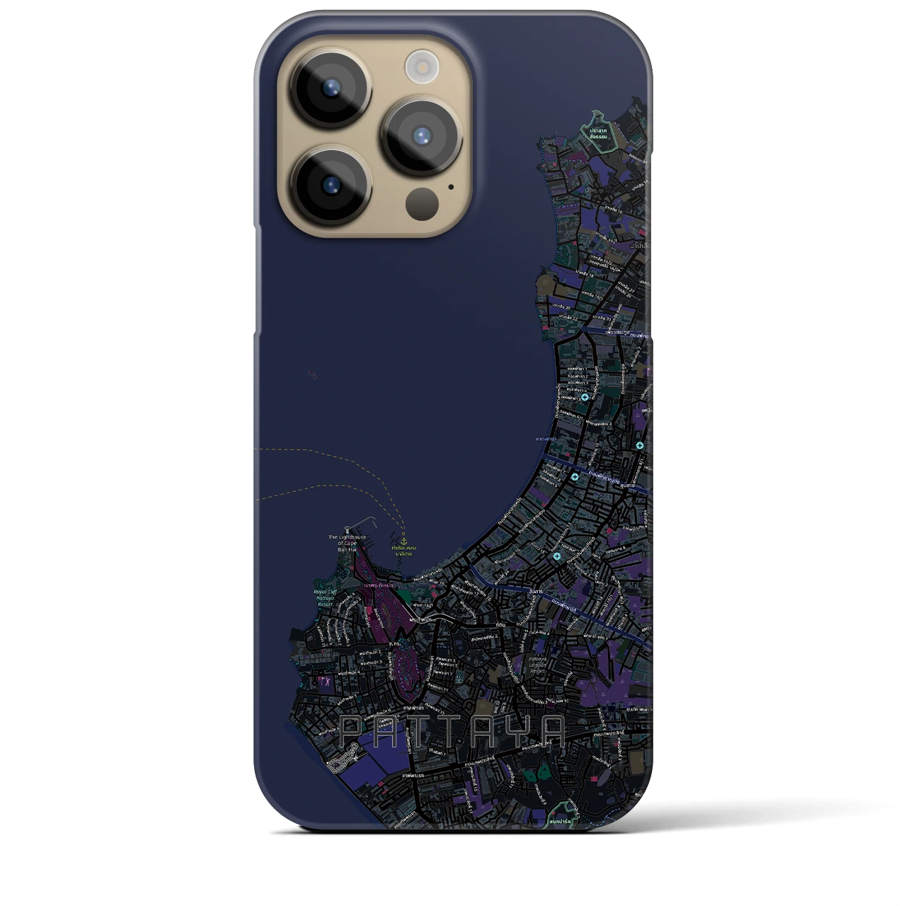 【パタヤ（タイ）】地図柄iPhoneケース（バックカバータイプ）