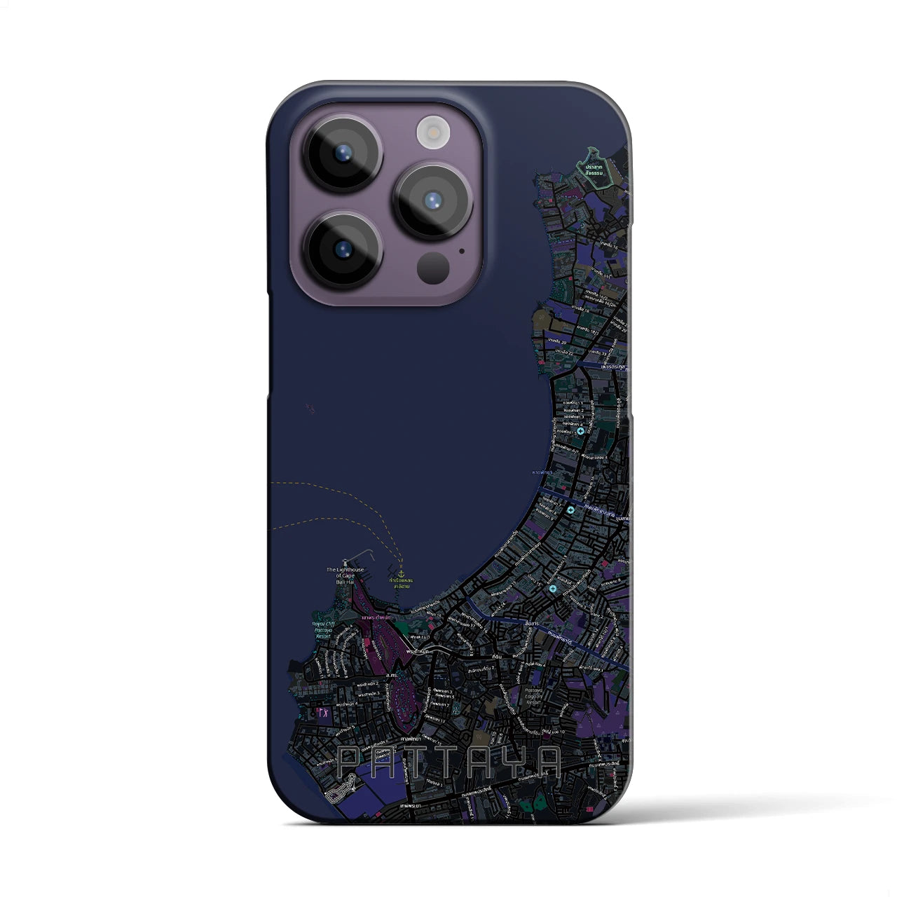 【パタヤ（タイ）】地図柄iPhoneケース（バックカバータイプ）