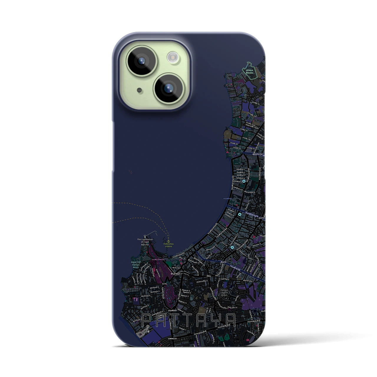 【パタヤ（タイ）】地図柄iPhoneケース（バックカバータイプ）