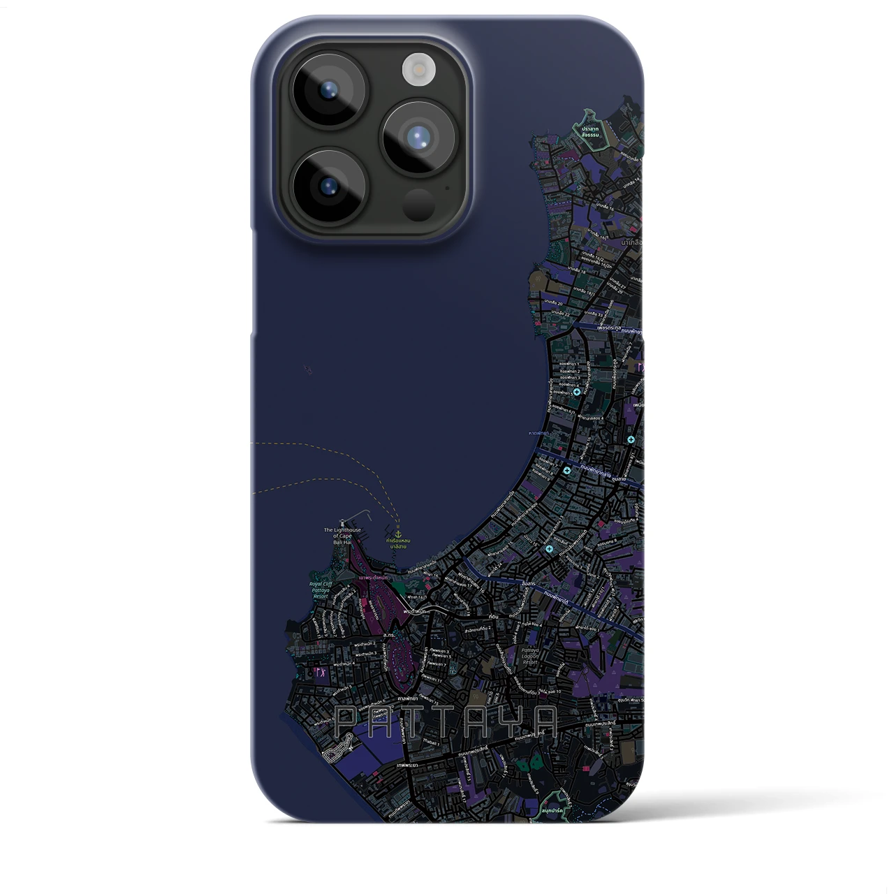 【パタヤ（タイ）】地図柄iPhoneケース（バックカバータイプ）