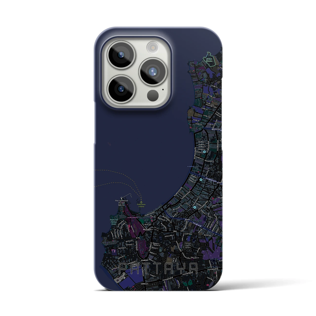 【パタヤ（タイ）】地図柄iPhoneケース（バックカバータイプ）