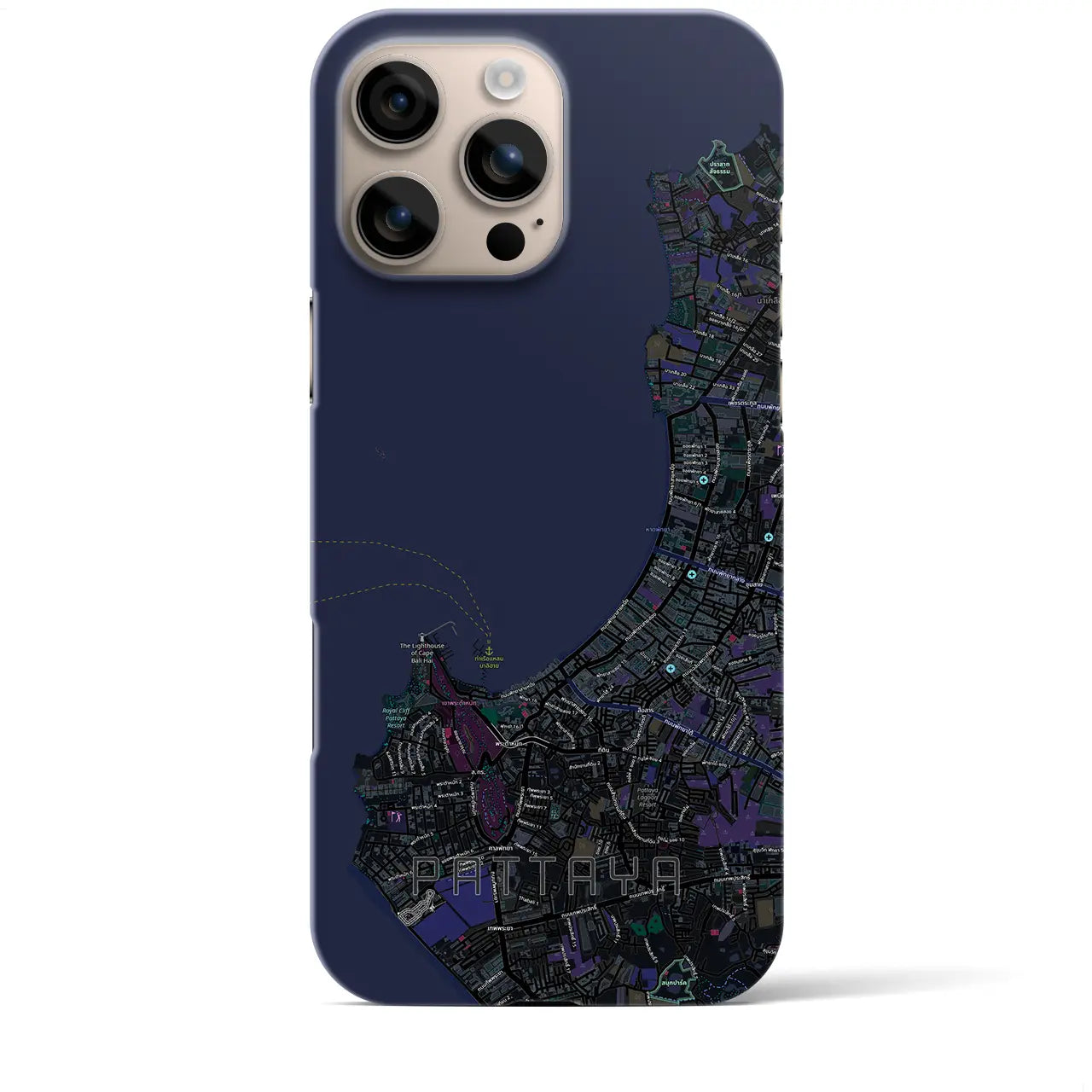 【パタヤ（タイ）】地図柄iPhoneケース（バックカバータイプ）