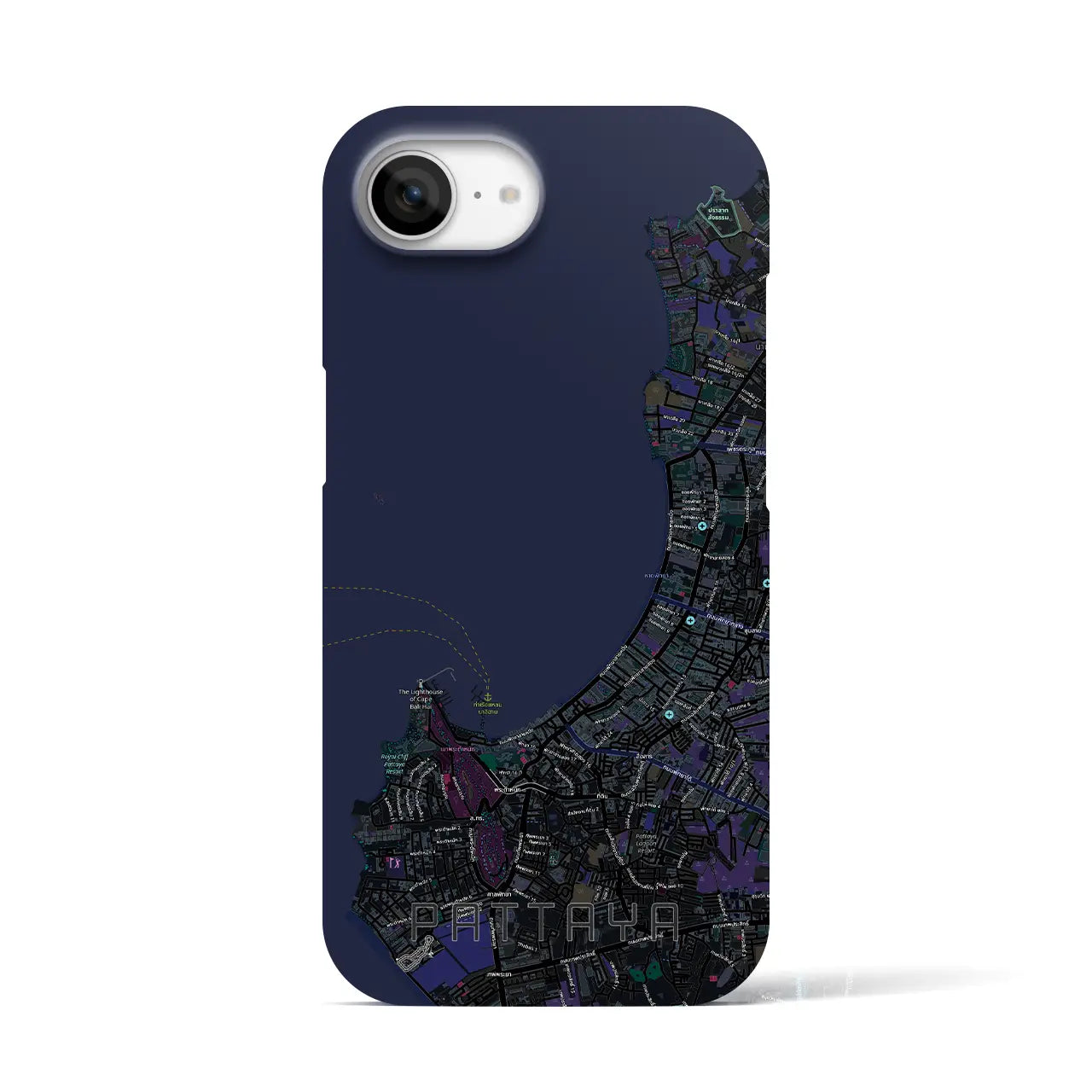 【パタヤ（タイ）】地図柄iPhoneケース（バックカバータイプ）