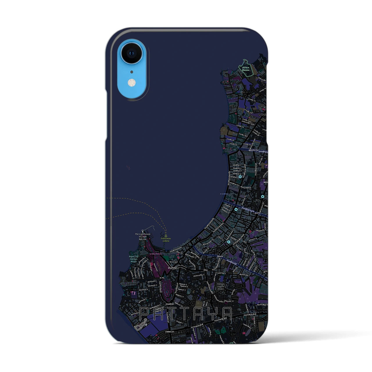 【パタヤ（タイ）】地図柄iPhoneケース（バックカバータイプ）
