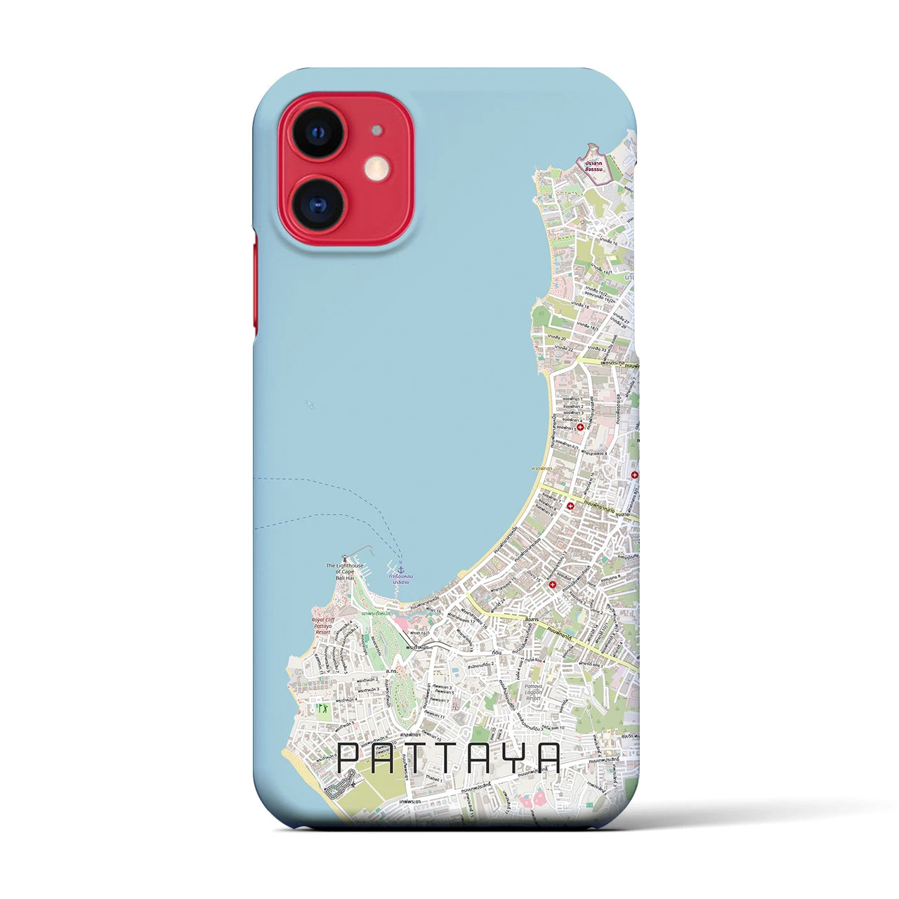 【パタヤ（タイ）】地図柄iPhoneケース（バックカバータイプ）