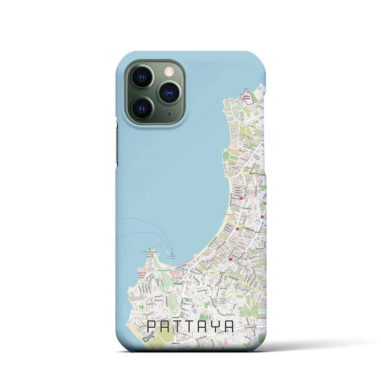 【パタヤ（タイ）】地図柄iPhoneケース（バックカバータイプ）